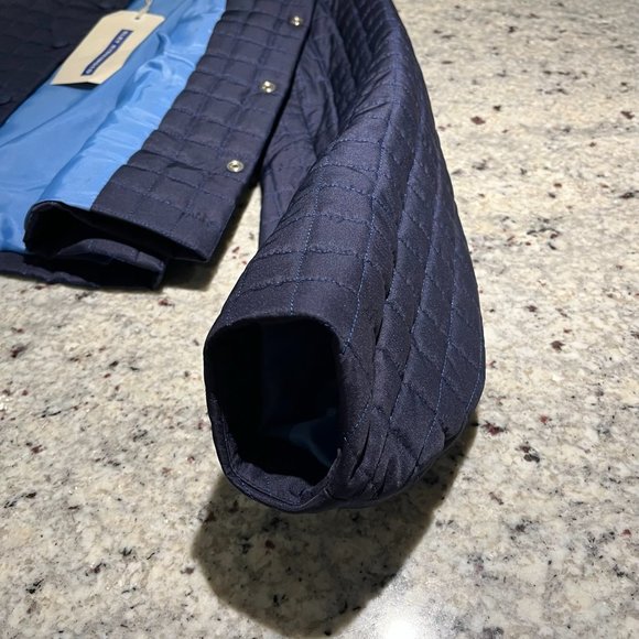 NWT Eley Kishimoto Quilted Jacket, Balloon Sleeves, Navy, Women's UK 10, US 6 - Picture 10 of 16